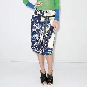 Hanii Y Cotton Blend Abstract Floral Skirt